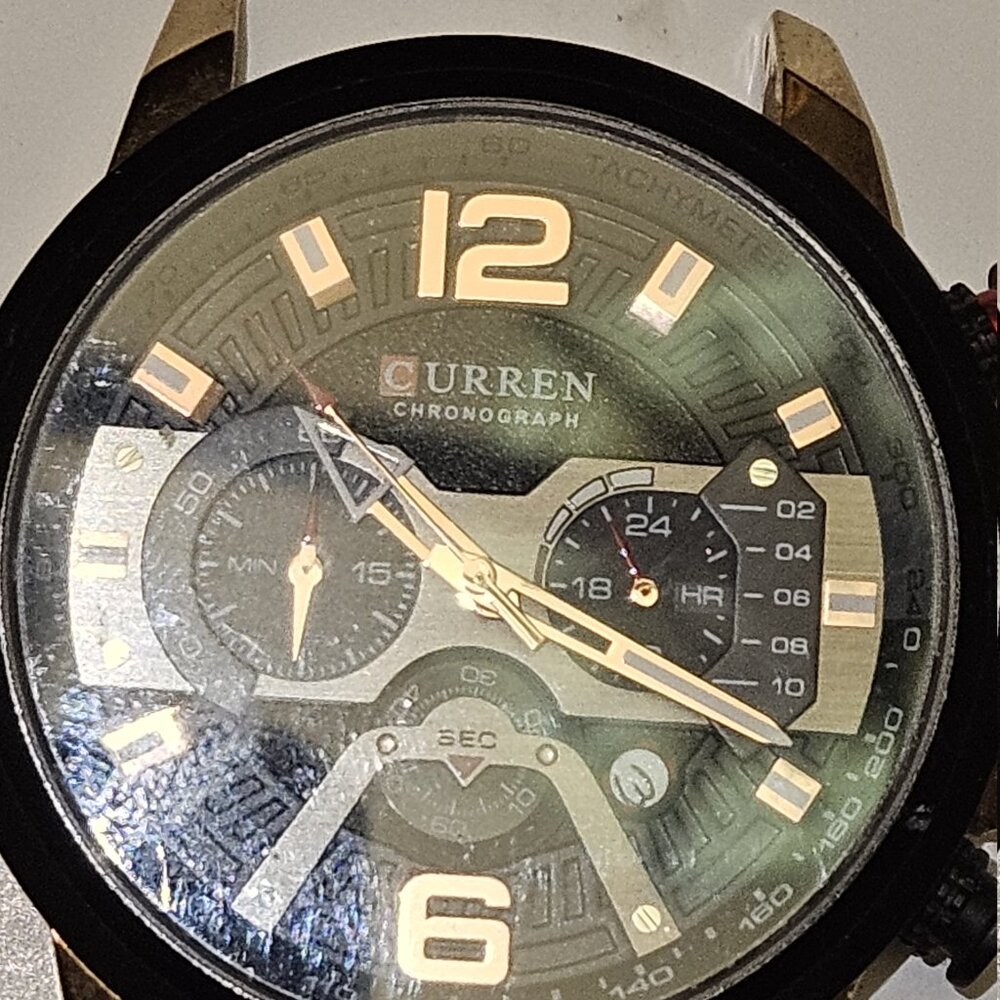 CURREN Chronograph Men’s Watch – Black & Gold Sport Style
